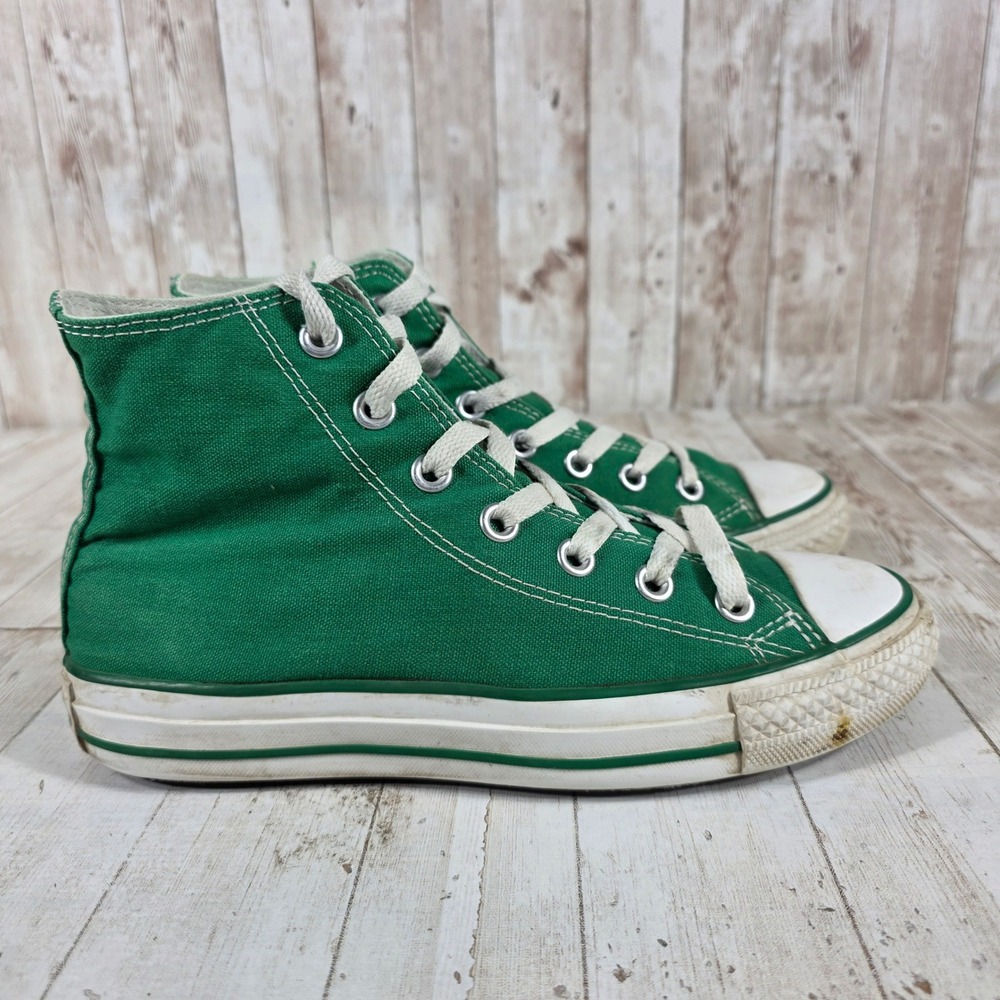 Converse Chuck Taylor All Star High Top Green Canvas Sneakers Womens 7 Mens 5
